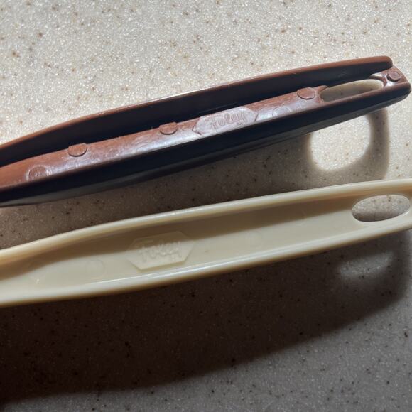 Vintage Foley Nylon Serving Basting Spoon Set Of 2 Almond & Brown 11" Cook Tool - Picture 3 of 5